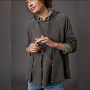Pilcro Grey Seamed Peplum Industrial Hoodie Flynn Xs